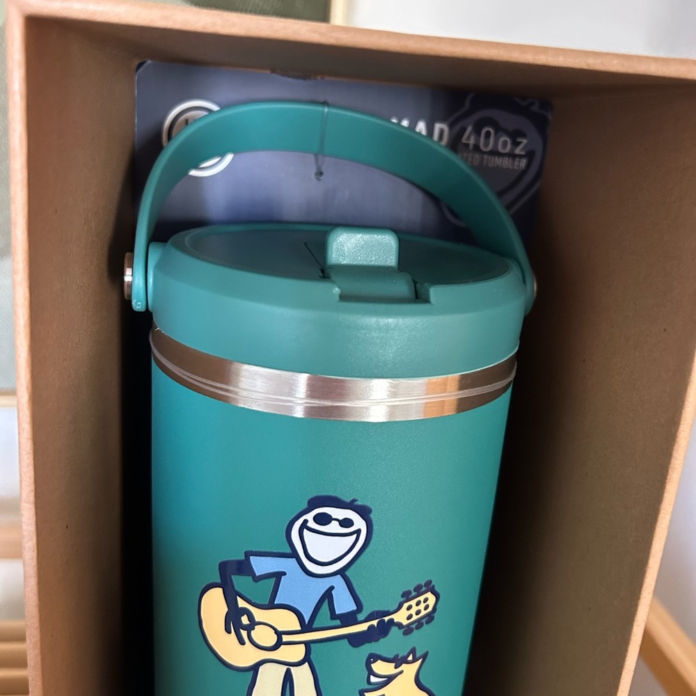 Life is good 40 ounce guitar man & dog Double walled mug & strap - Picture 9 of 11